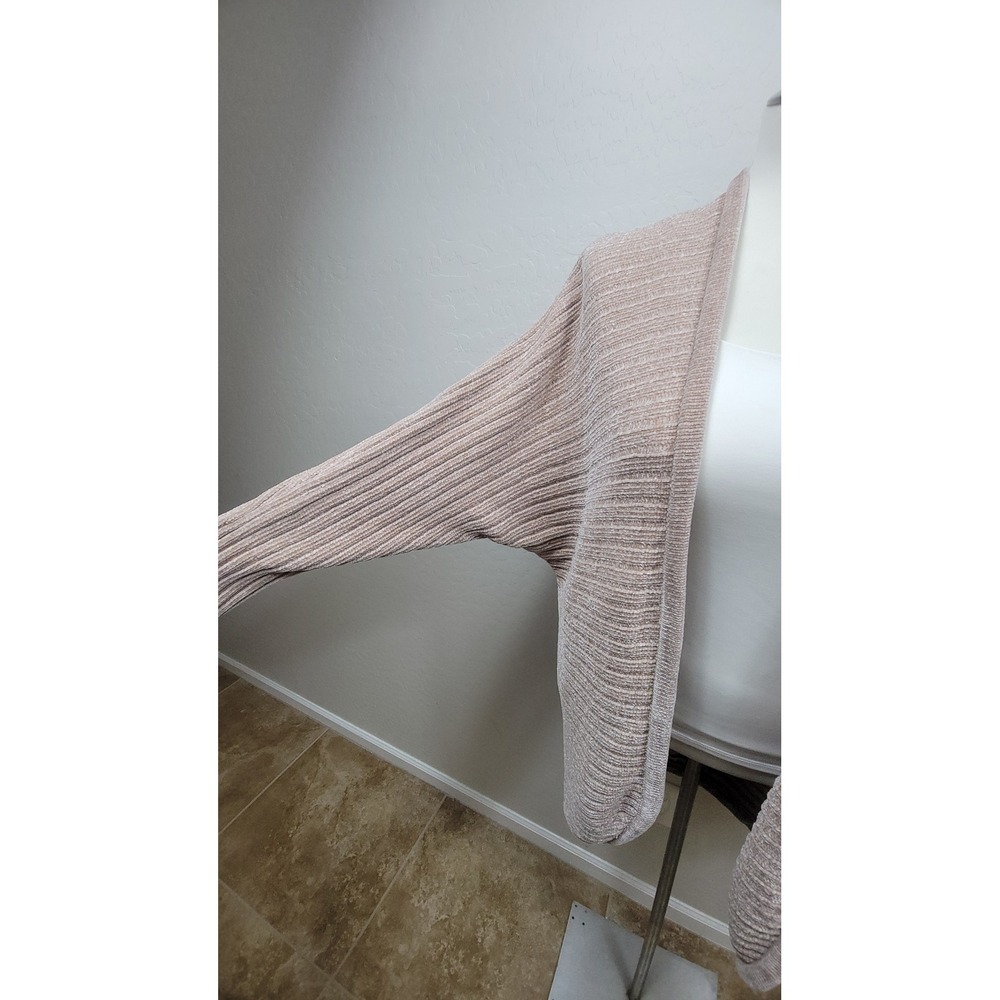 Torrid Cardigan  Sweater Womens 1 Tan Chenille Ribbed Batwing Open Front - Picture 3 of 8